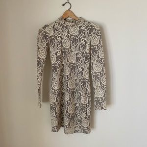 Pins and needles jacquard sweater mini dress